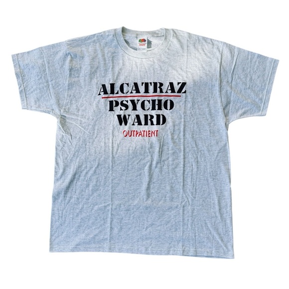 VTG Y2K Alcatraz Psycho Ward Outpatient FOTL Heavy Graphic T-Shirt Size: XL - Picture 1 of 4